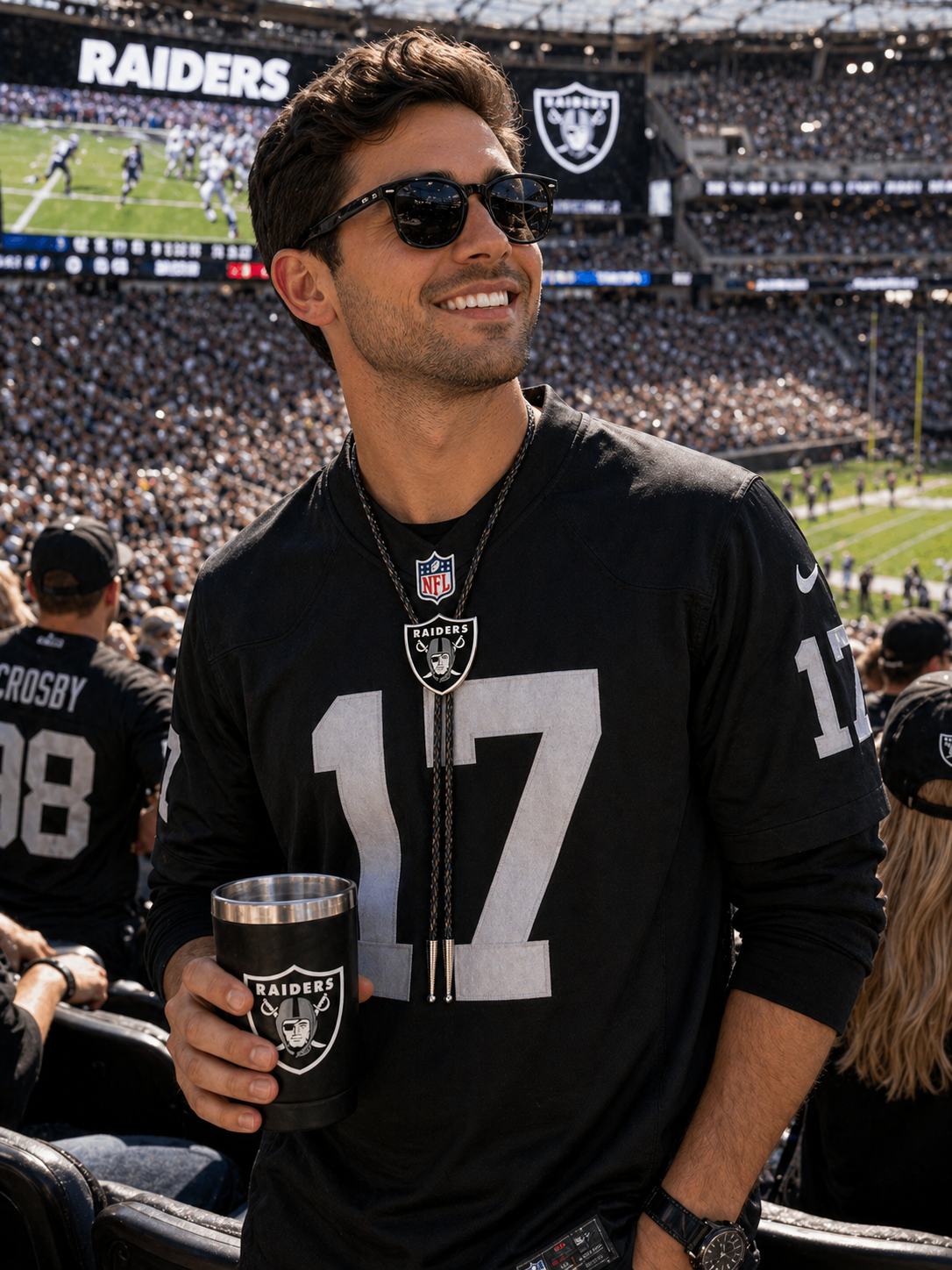 Las Vegas Raiders Bolo Tie – NFL Fan Game Day Accessory