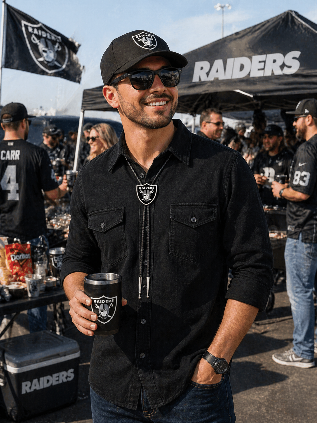 Las Vegas Raiders Bolo Tie – NFL Fan Game Day Accessory