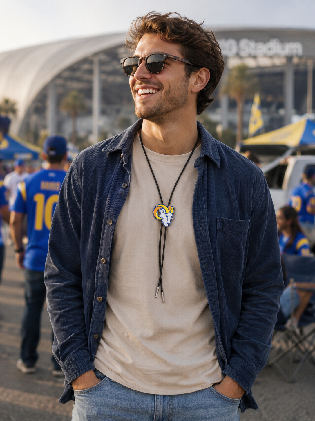 LA Rams Bolo Tie – NFL Fan Game Day Accessory